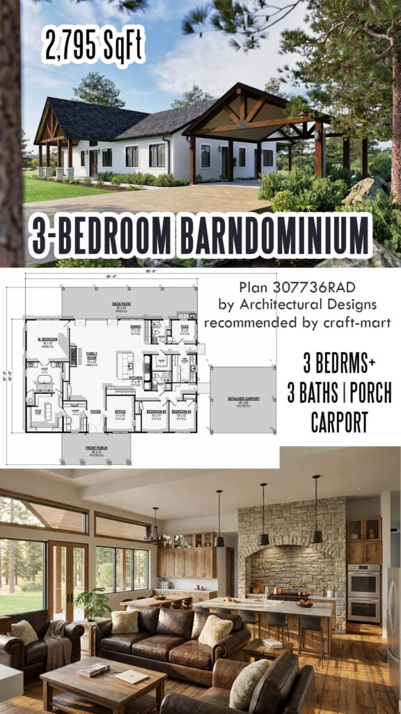 3-Bedroom Barndominium (2,795 Sq Ft)