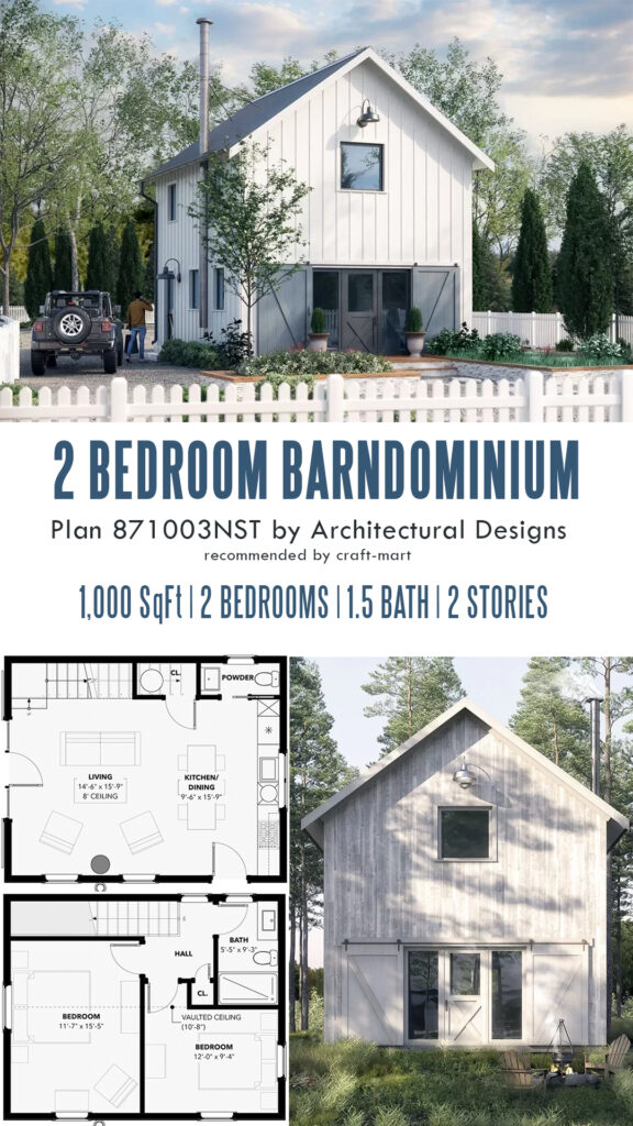 2 bedroom simple barndominium house plan