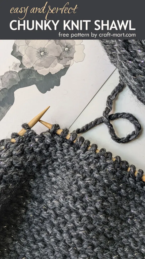 knitting a chunky shawl