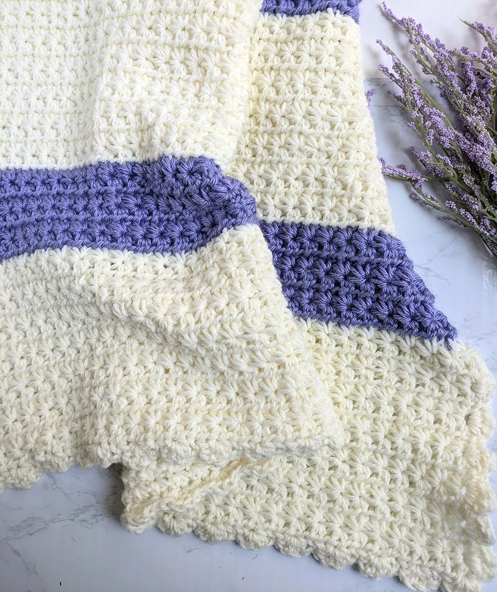 Newborn Crochet Baby Blanket: Star Stitch