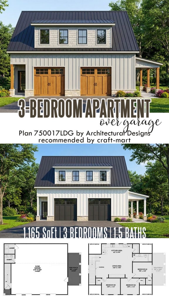 3-Bedroom Apartment Over 2-Car Garage