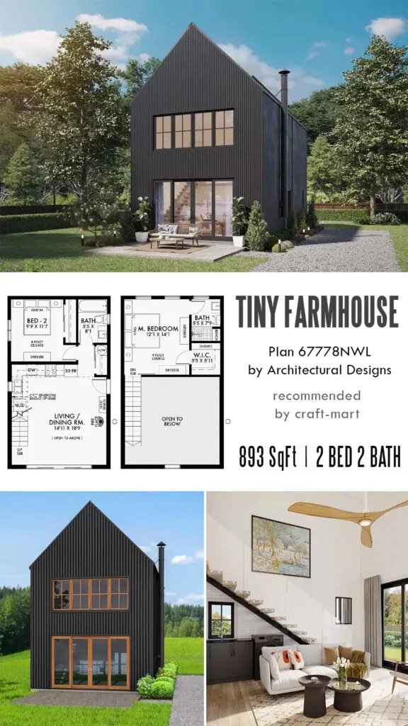 Modern Tiny Farmhouse Plan