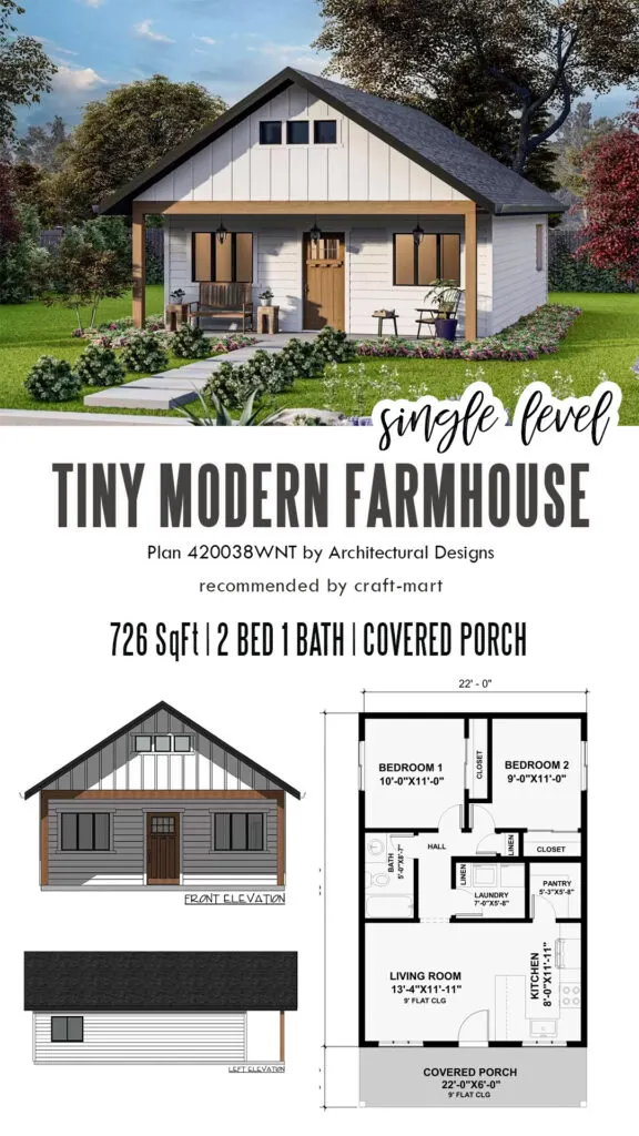 Tiny Farmhouse Cottage Plan