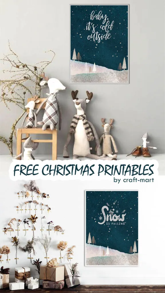 printable Christmas wall art - free