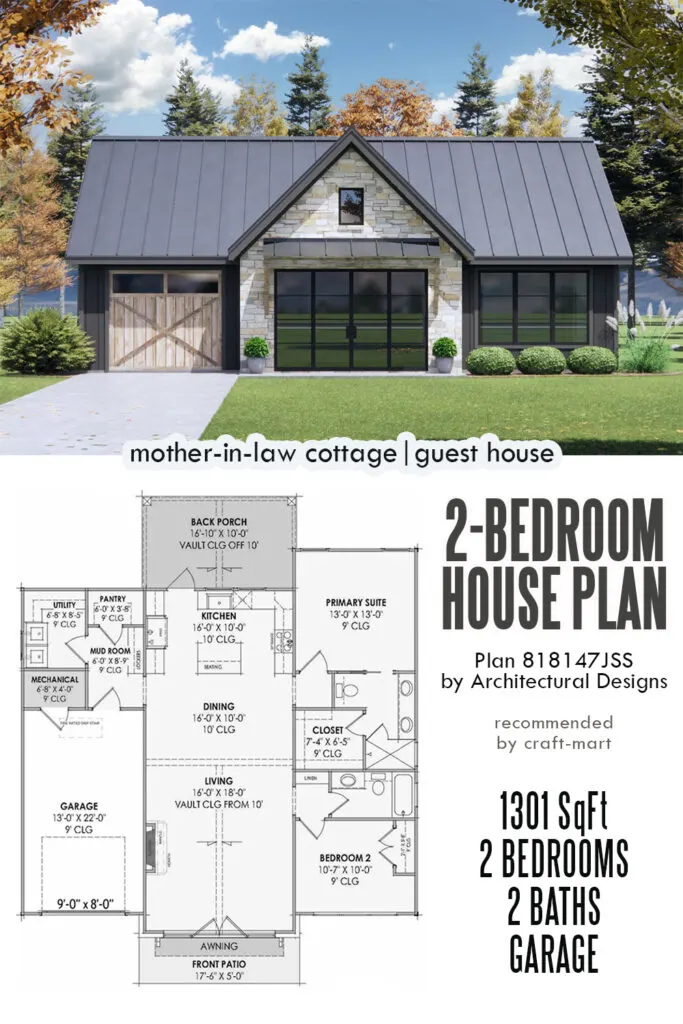 2-bedroom house plan under 1500 sqft