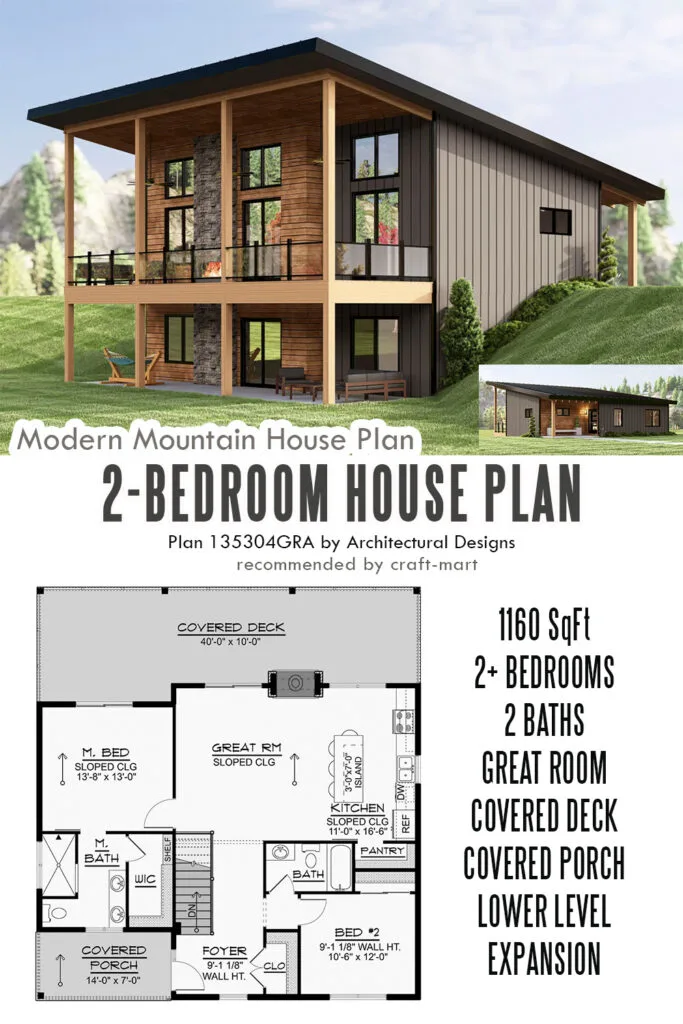 2-bedroom house plan with room for expansion