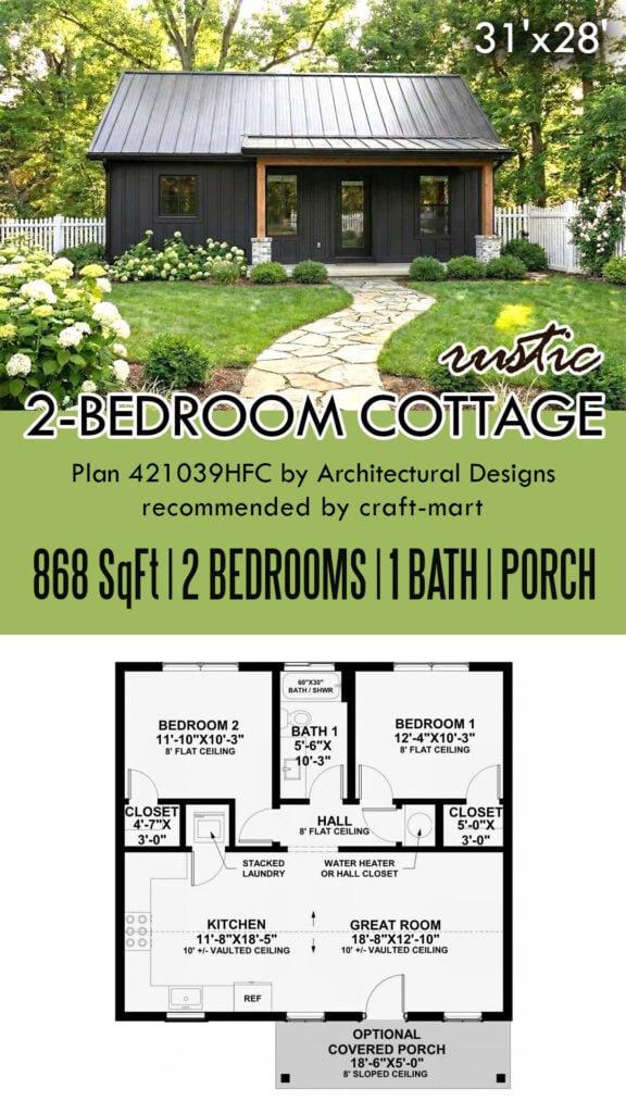 Rustic 868 sqft Cottage