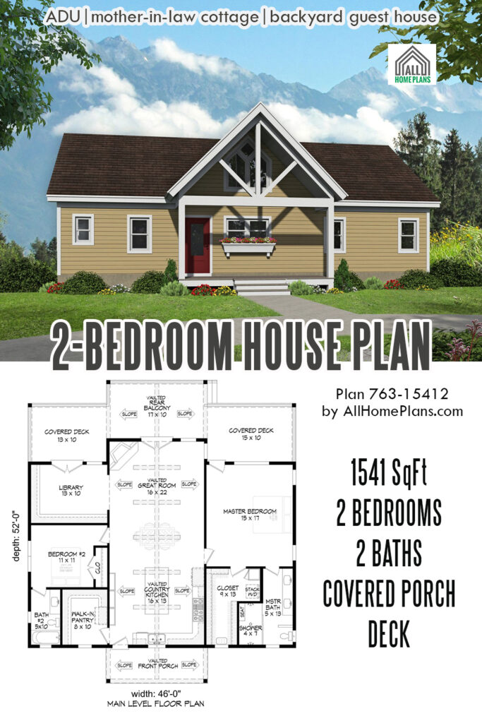 2-bedroom ranch house plan