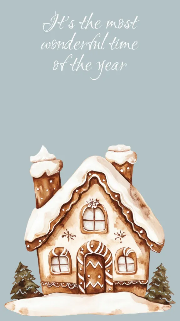 gingerbread house Christmas wallpaper