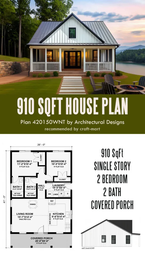 910 sqft Single Level House