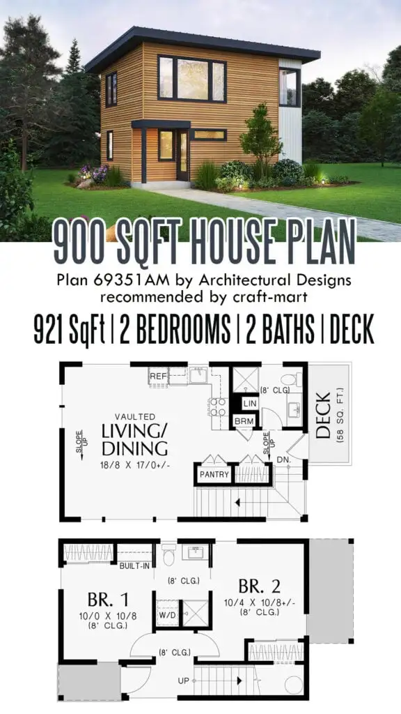 Upside-Down 900 SqFt House Plan
