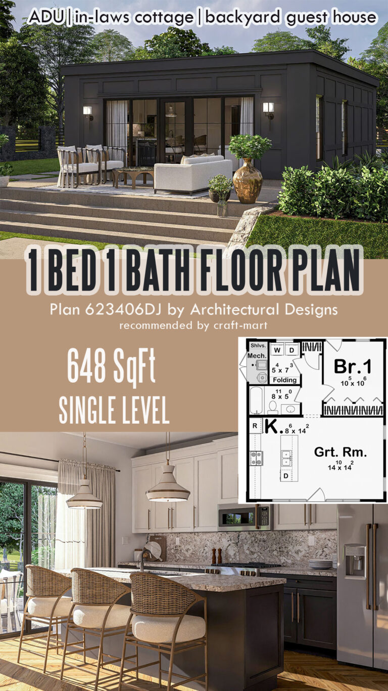 Ten 1 Bedroom House Plans: Cost-Efficient and Modern - Craft-Mart