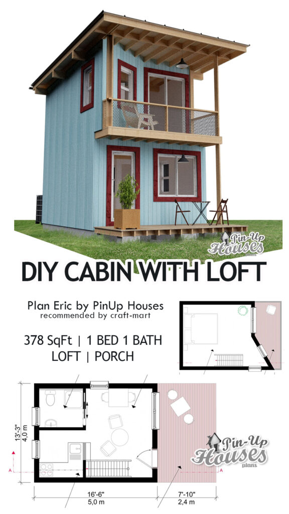 small cabin plans with loft and porch