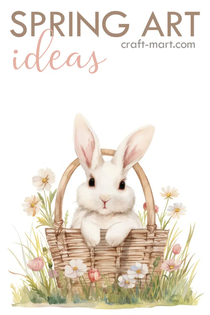 Spring Art: Easter Bunny in a Basket