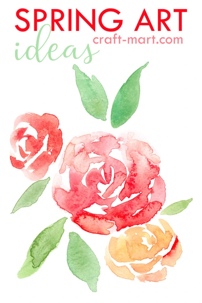 Watercolor Rose Spring Art Idea