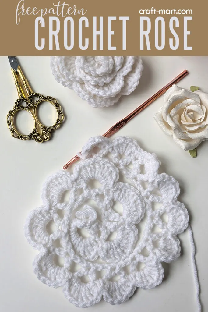 crochet rose step-by-step