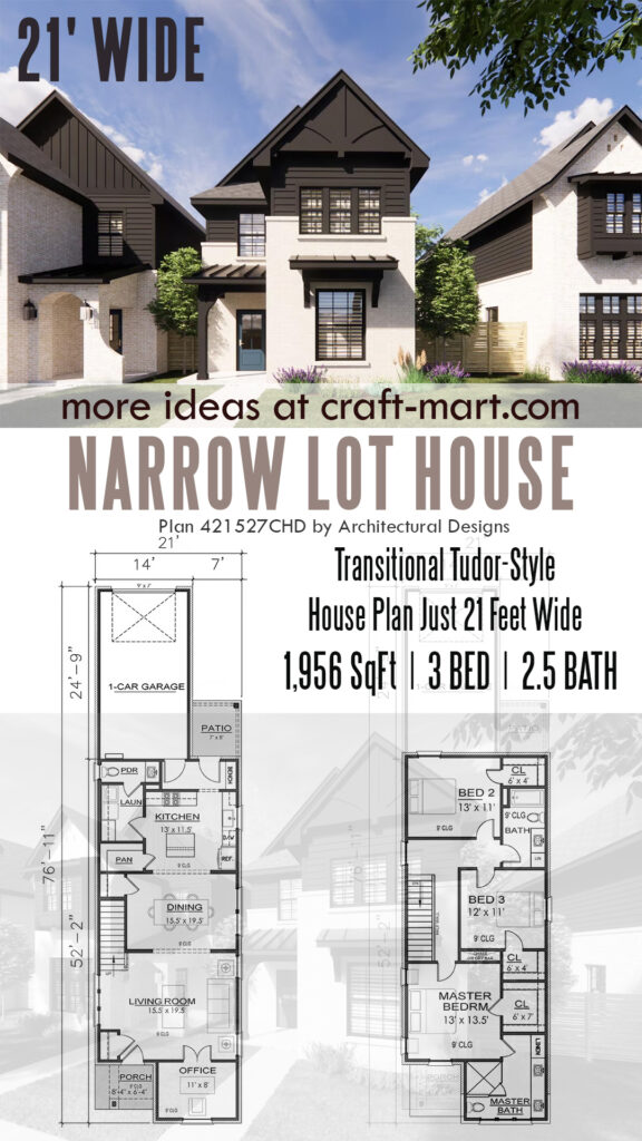 Tudor-Style Narrow Lot House