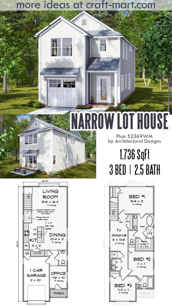 narrow lot country house