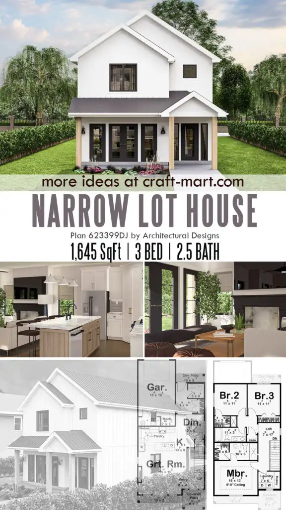 Traditional House Plan for Narrow Lot