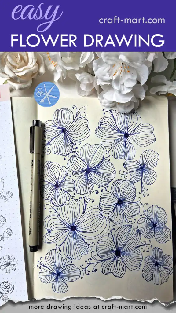 Hibiscus Flower Drawing - Easy