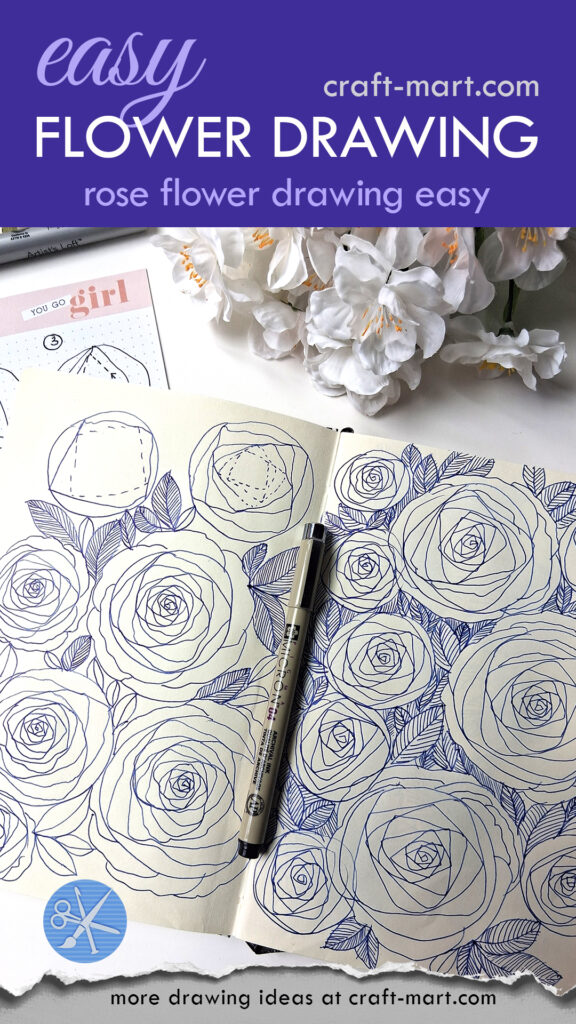 easy rose drawing