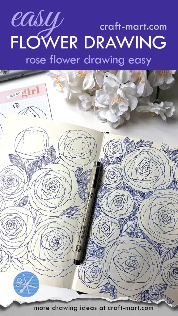 easy rose drawing