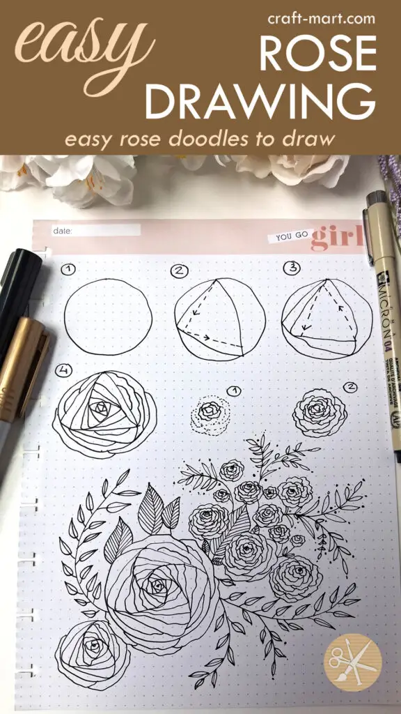 simple rose drawing method