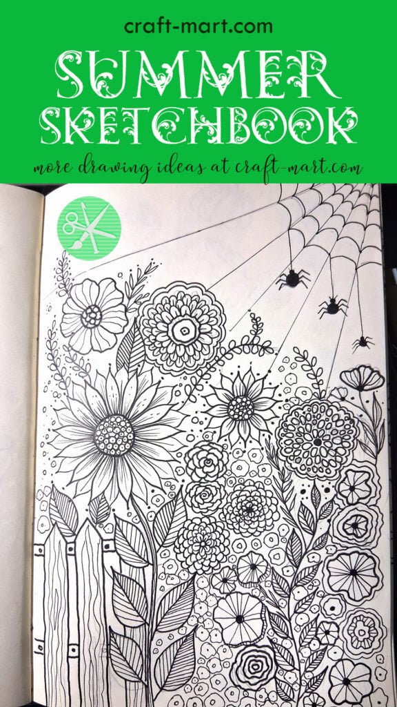 Summer Sketchbook: Picket Fence and Flowers