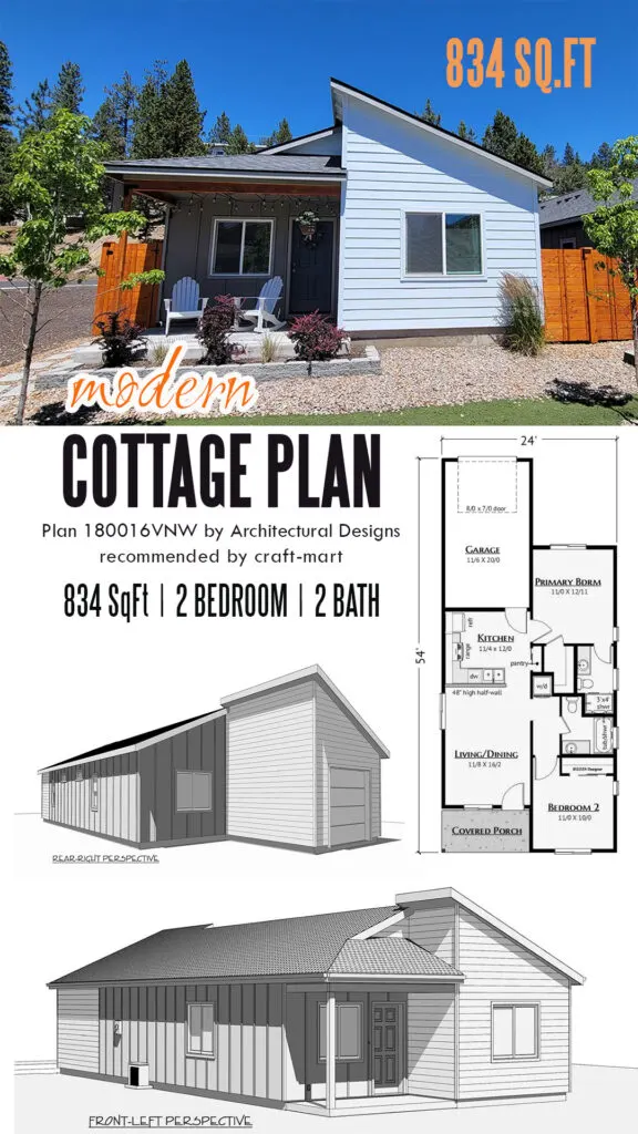 800 Square Foot Modern Cottage Plan