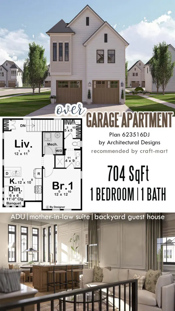 704 sq.ft. Apartment Over Garage