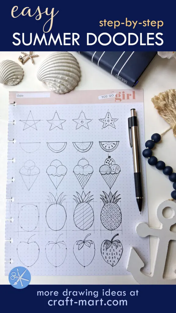 5 Step-by-Step Simple Summer Doodles