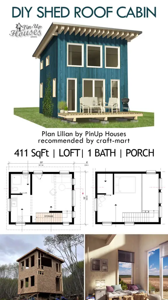 shed roof tiny cabin