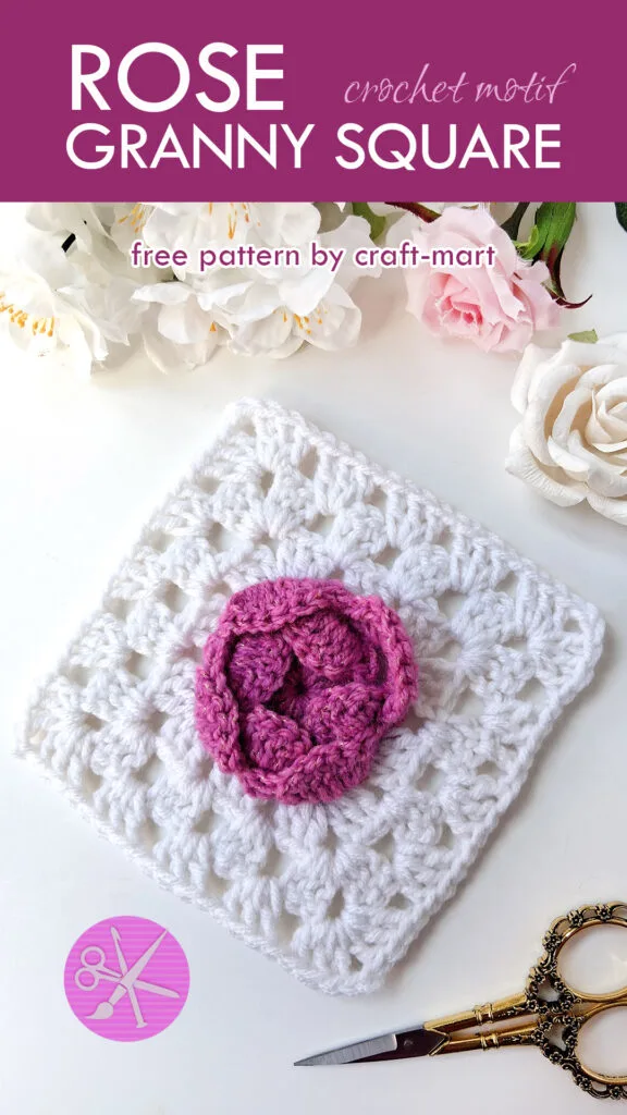 crochet rose granny square