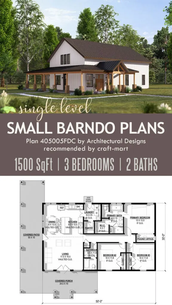 3 bedroom small barndo plan
