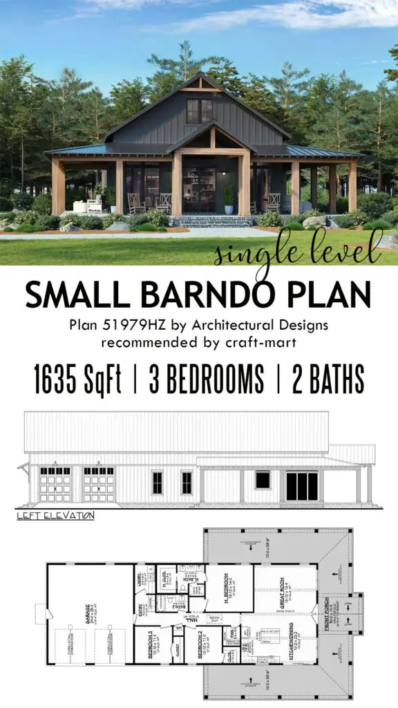 3-Bed Barndominium with Wrap-Around Porch