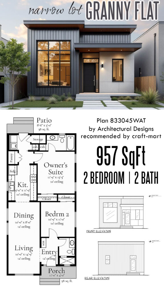 retirement house plans - modern granny flat