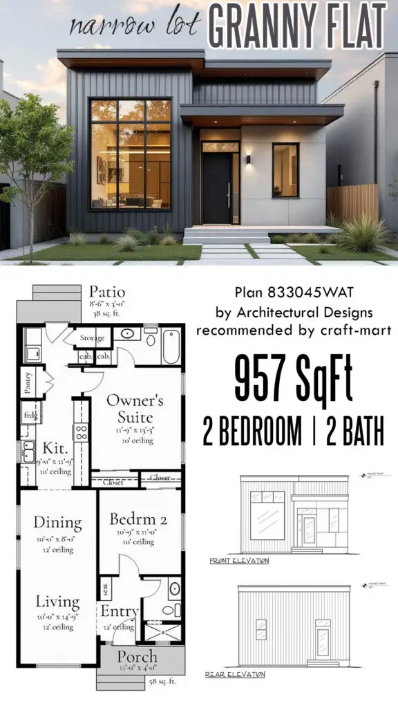 retirement house plans - modern granny flat