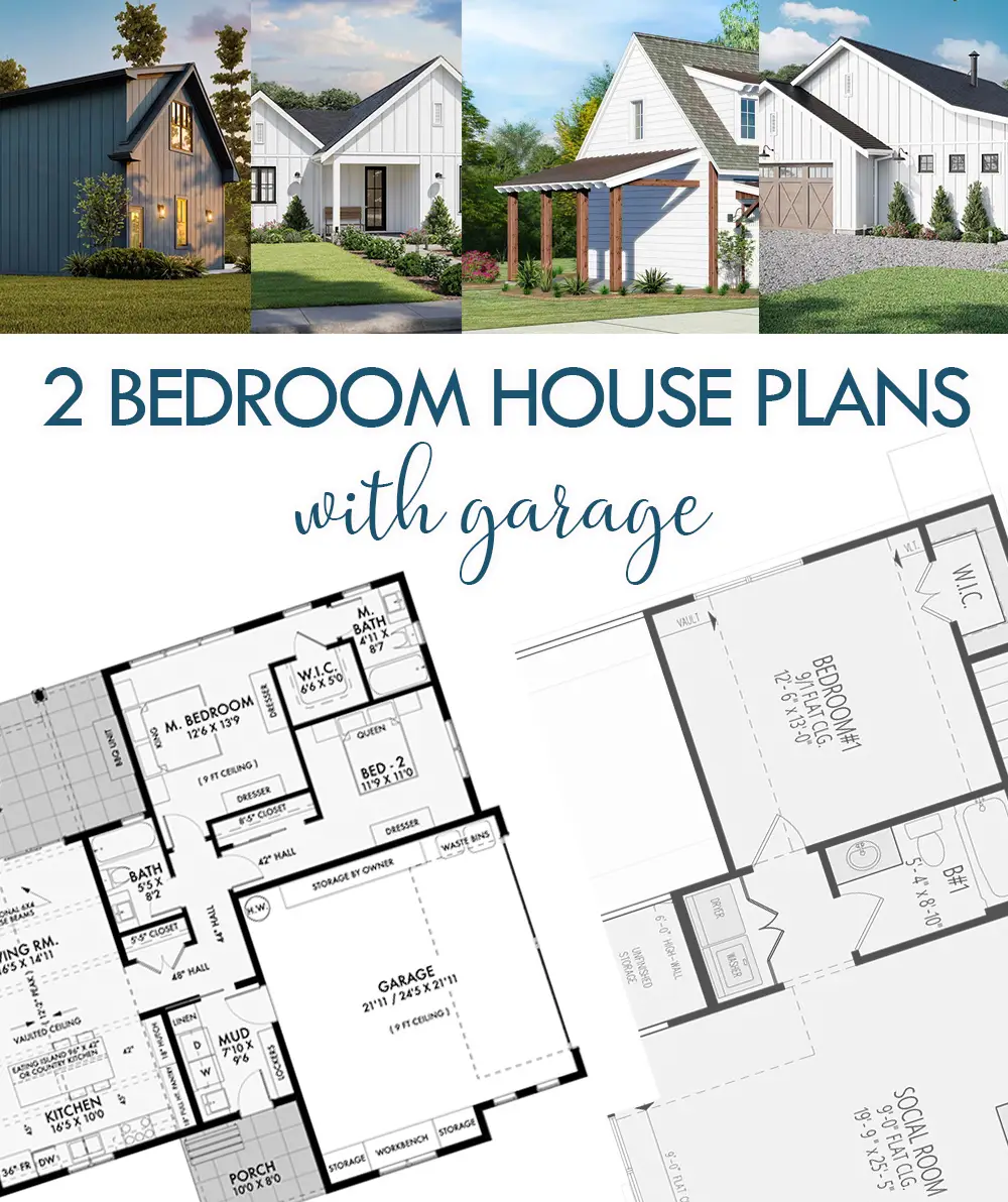 simple 2 bedroom house plans with garage