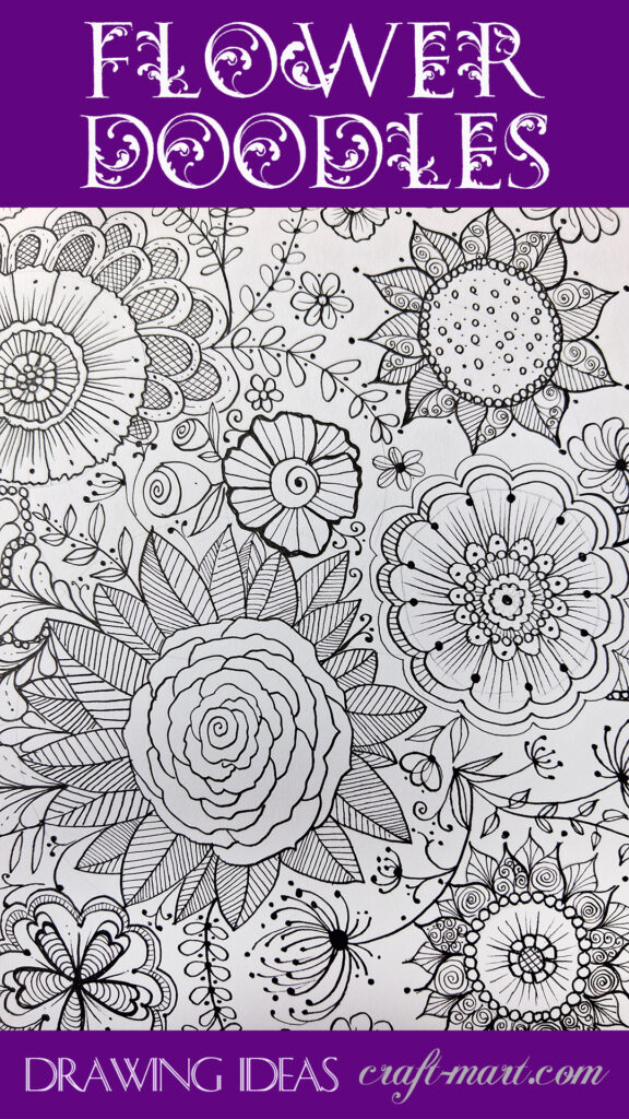 easy rose flower doodle