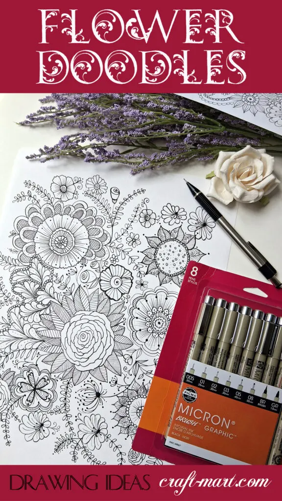 drawing supplies for flower doodling