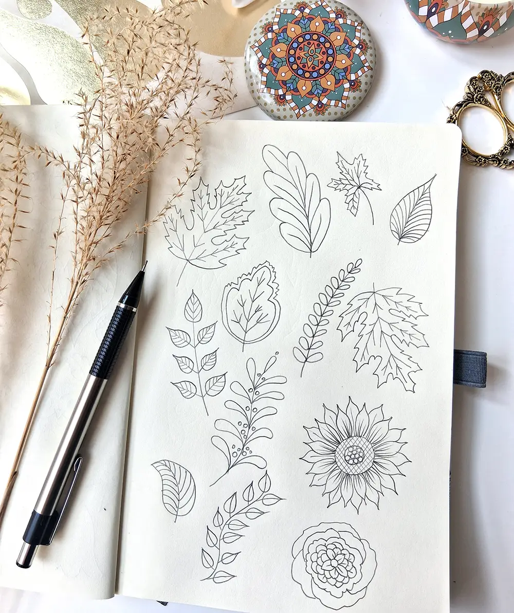 drawing ideas - easy fall doodles