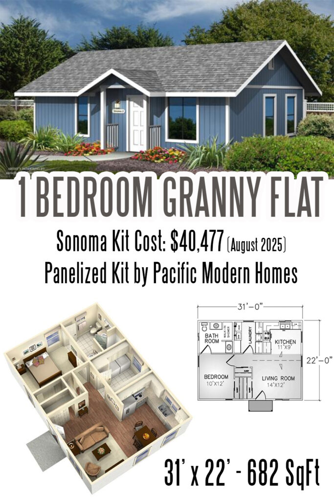 Prefab 1-Bedroom Granny Flat Sonoma