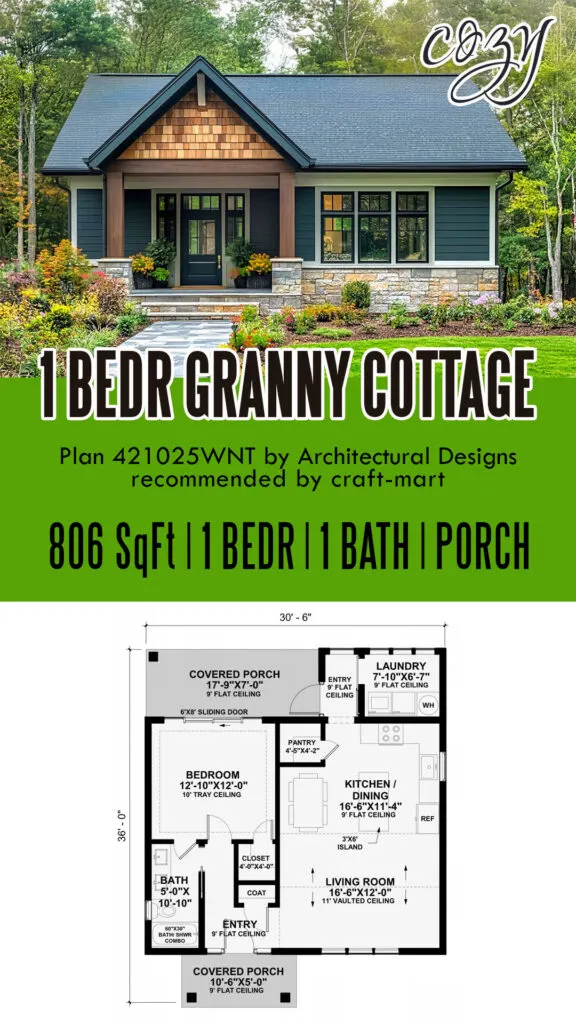 rustic 1-bedroom in-laws' cottage