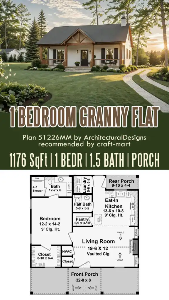 A Spacious 1-Bedroom Granny Flat Floor Plan
