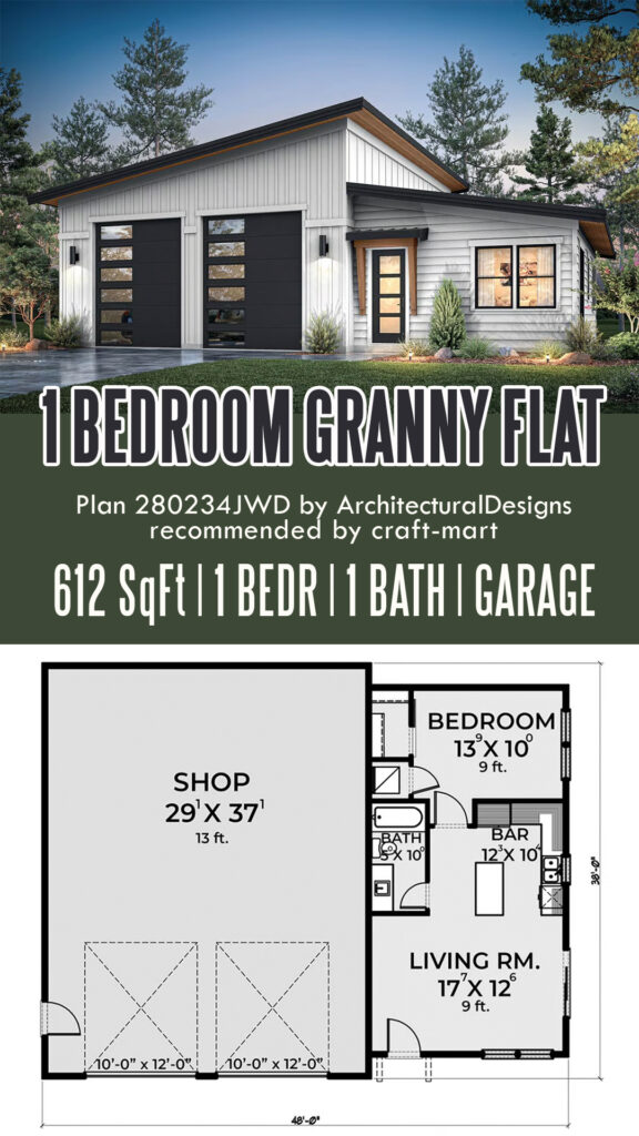 1-Bedroom Granny Flat with Garage