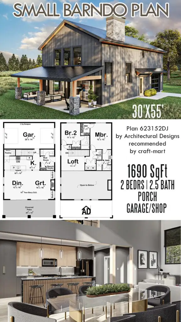 Small Barndo Plan (1,690 sqft)