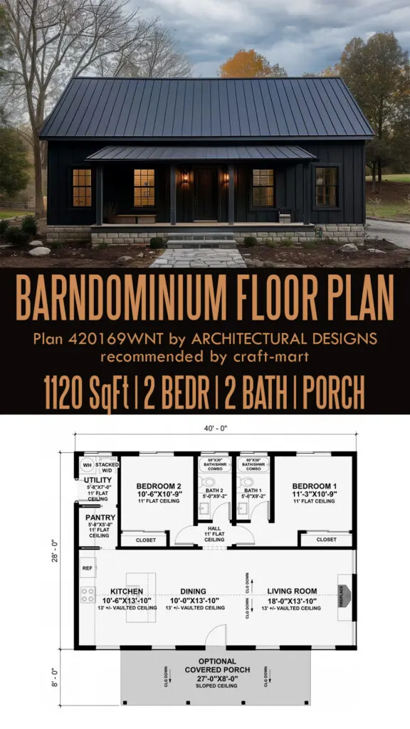 Small Barndo with Black Siding & Metal Roof