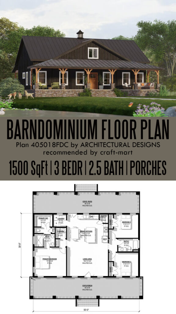 3-Bedroom Country Barndominium