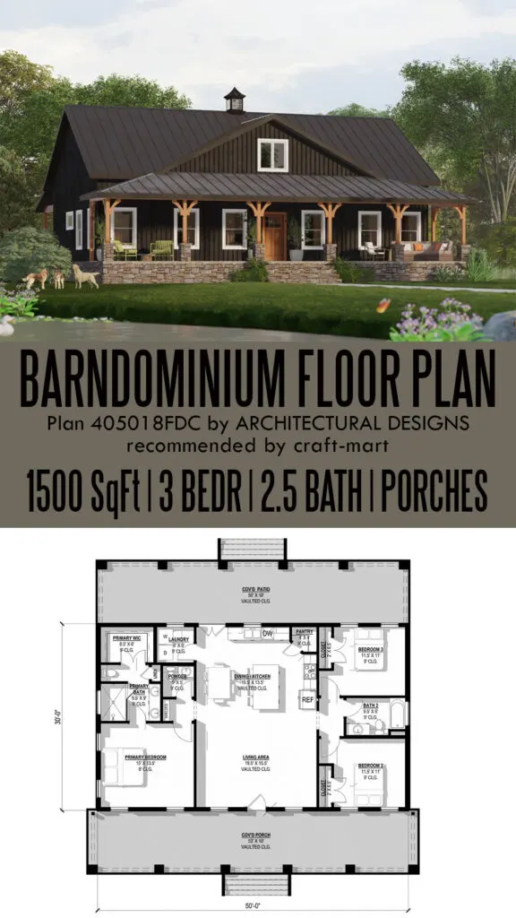 3-Bedroom Country Barndominium