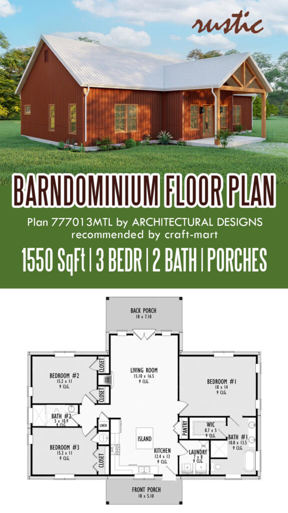 1550 SqFt rustic barndominium on budget